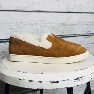 Birdies the Swift Sequoia Cozy Brown Slip-On Shoes with faux Fur Lining
